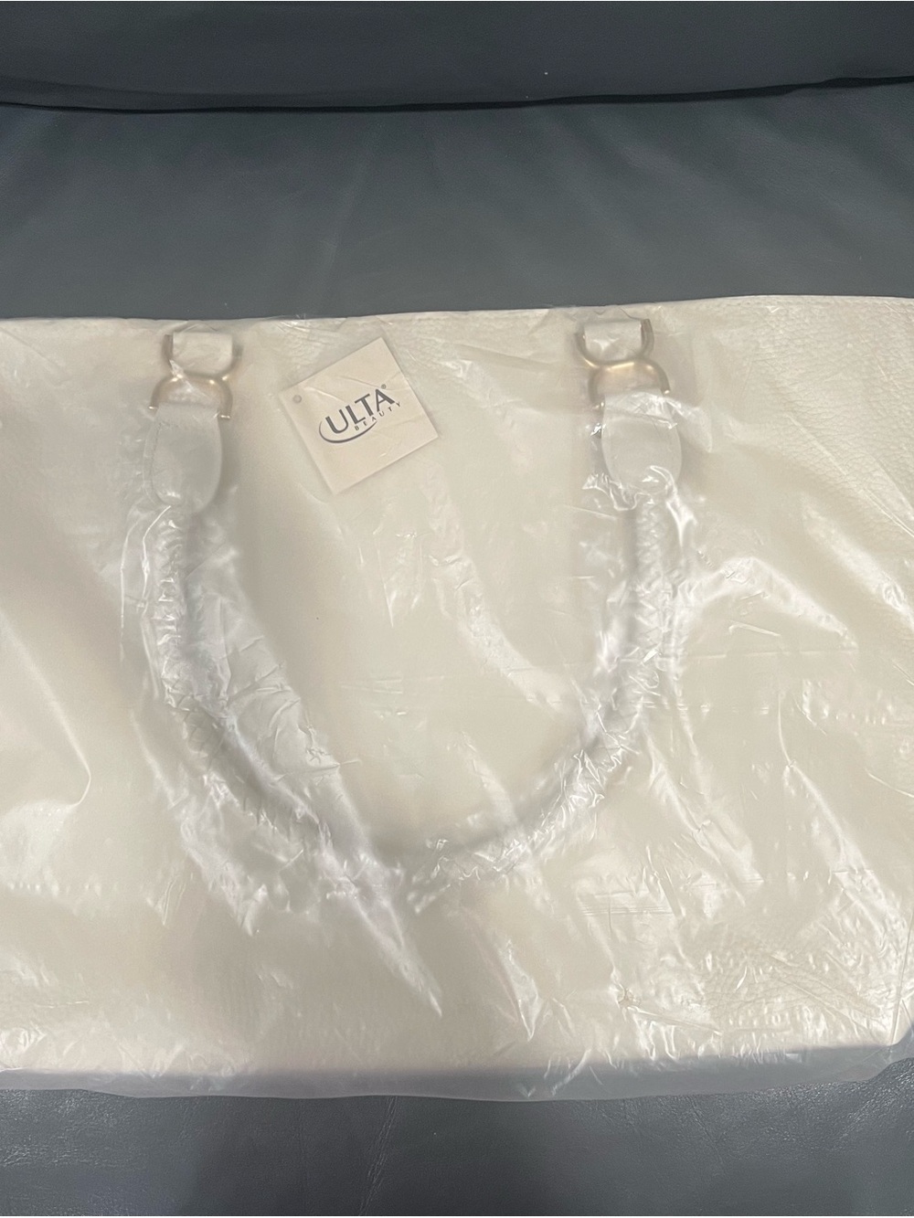 NWT Ulta Beauty Woven Cream Day Tote (in original plastic)